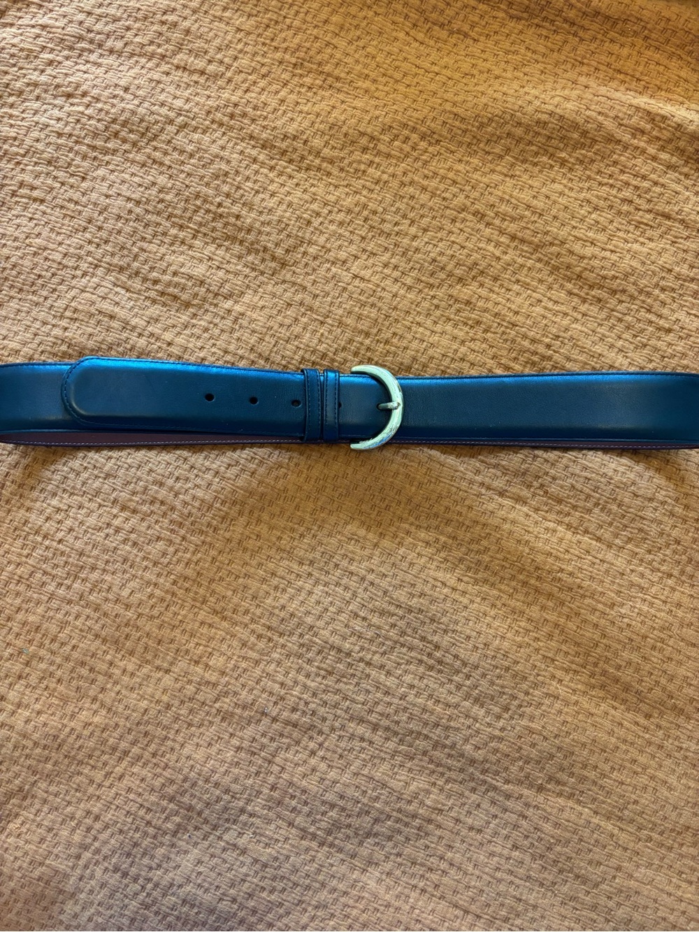 Leather Belt with Bronze Buckle XL